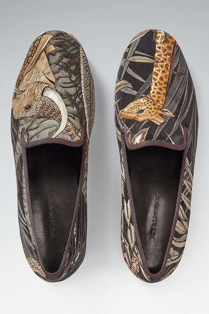 Grey Sabie Forest Velvet Slippers