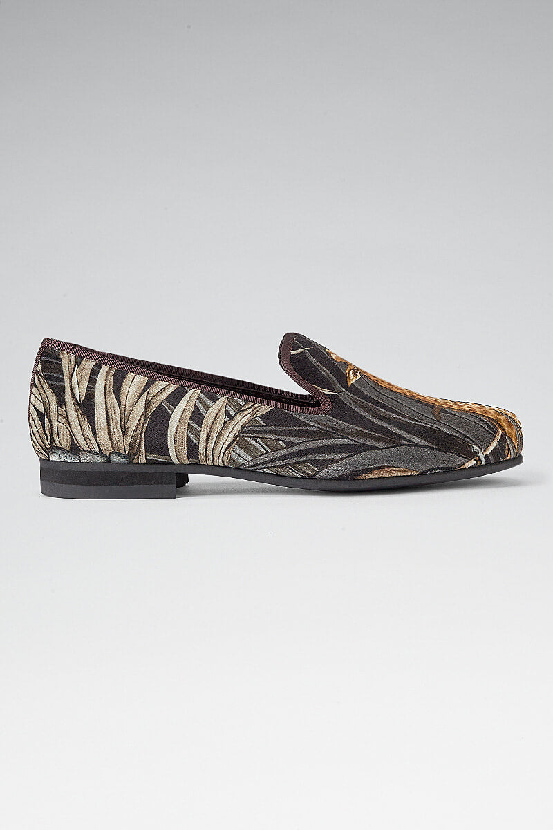 Grey Sabie Forest Velvet Slippers