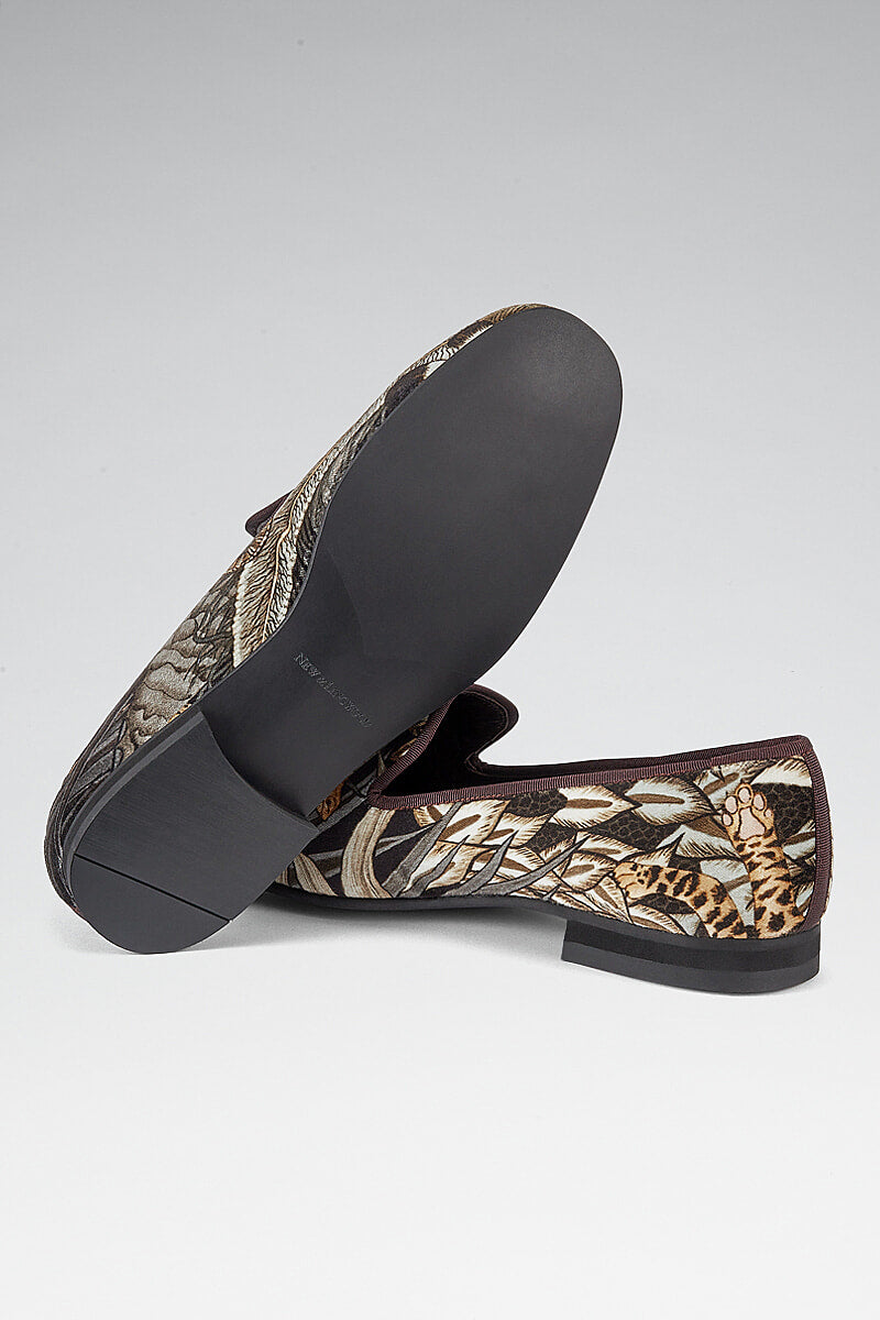 Grey Sabie Forest Velvet Slippers