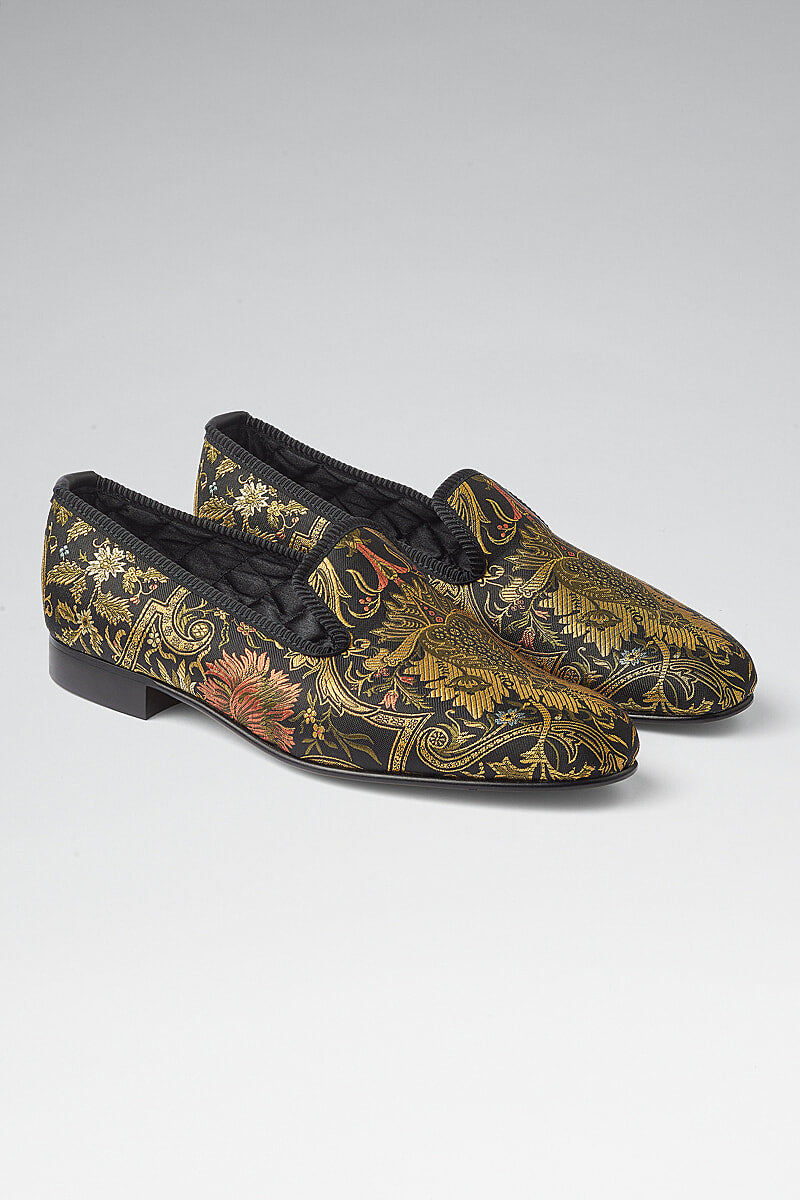 Floral Silk Slippers