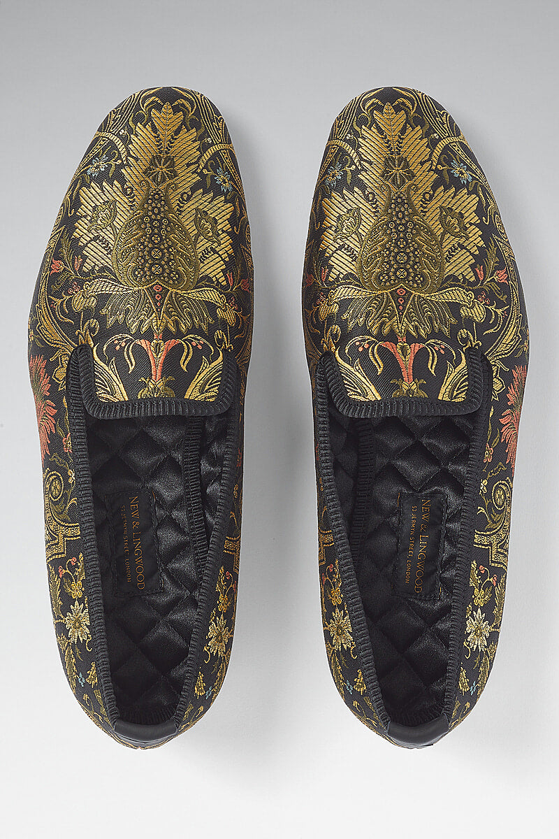 Floral Silk Slippers