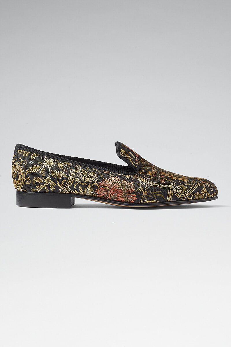 Floral Silk Slippers