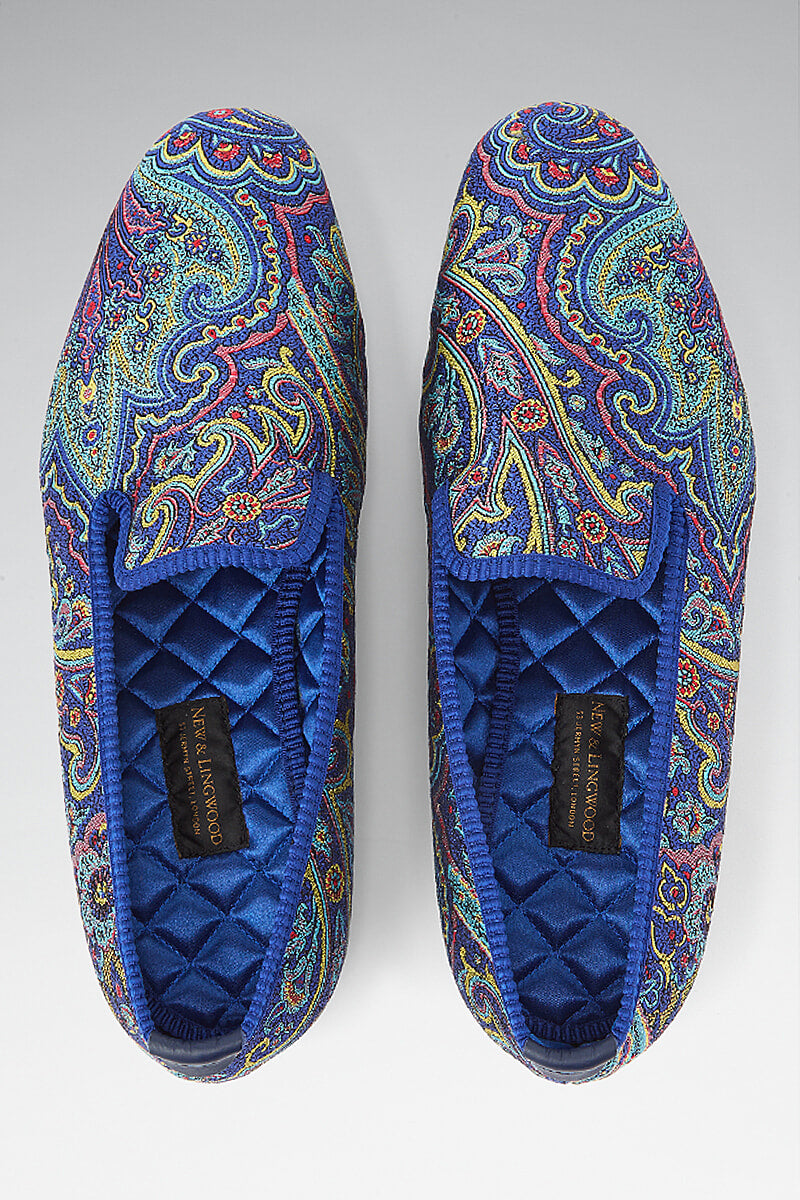 Crystal Paisley Silk Slippers