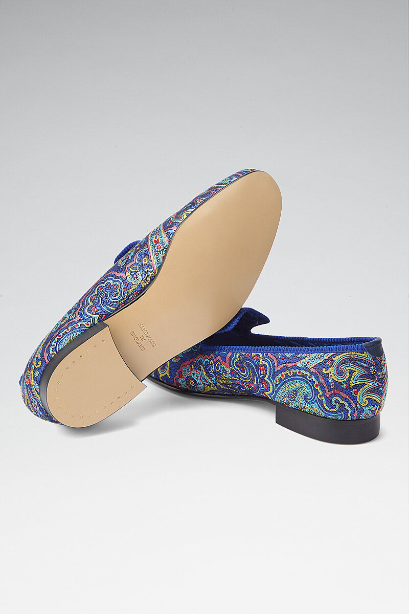 Crystal Paisley Silk Slippers