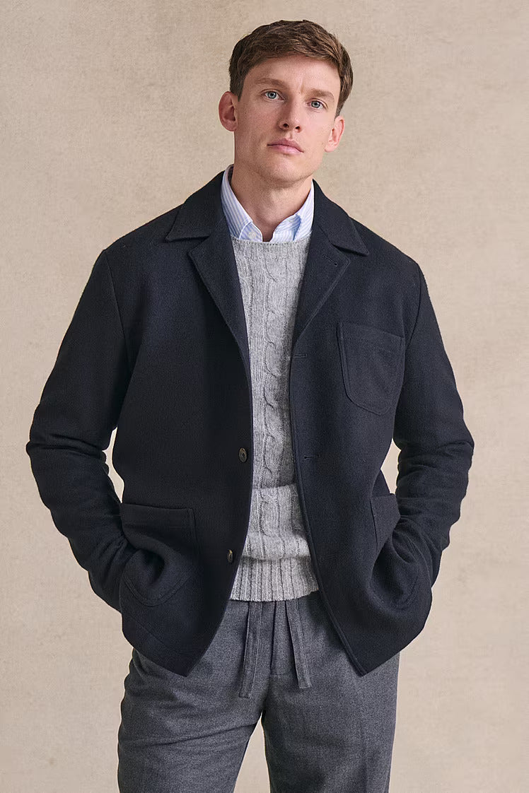 Navy Cashmere Carpenter Jacket