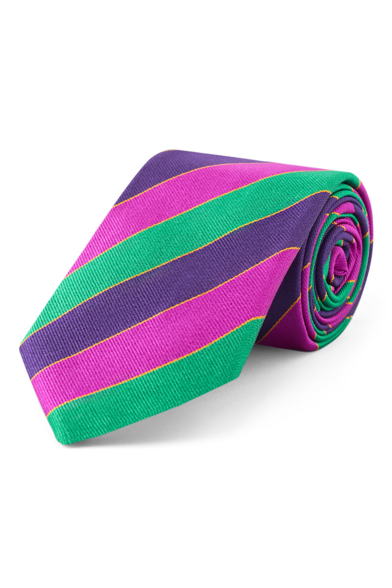 Green, Burgundy & Navy Ramblers Non Crease Tie