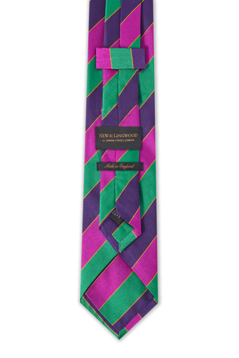 Green, Burgundy & Navy Ramblers Non Crease Tie