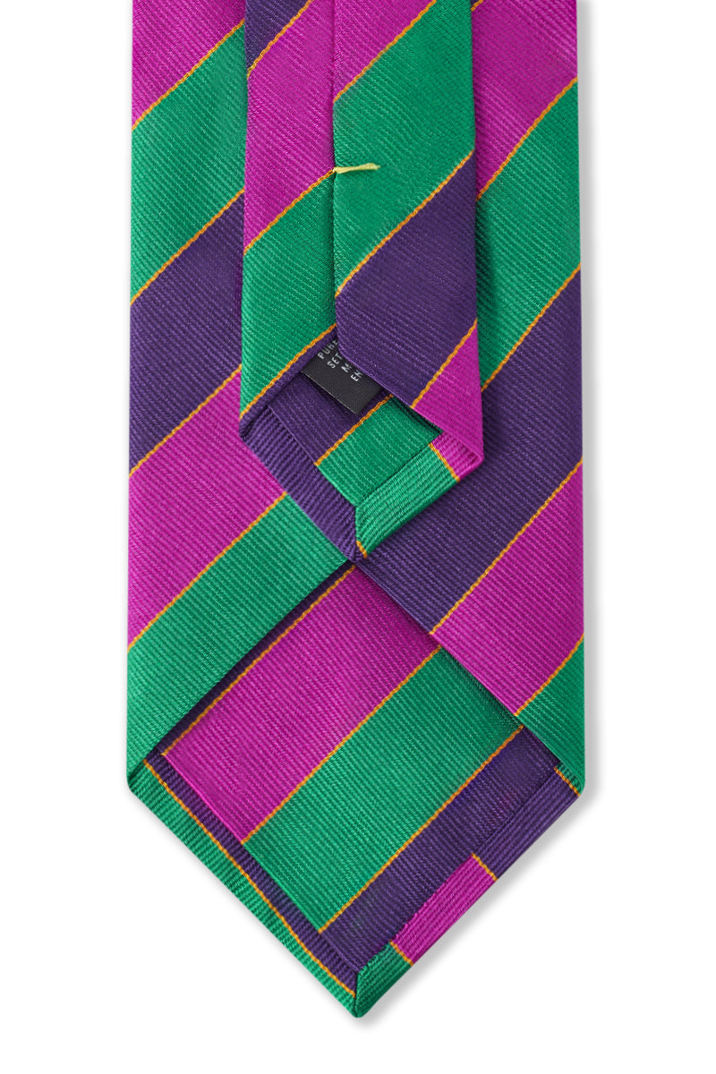Green, Burgundy & Navy Ramblers Non Crease Tie