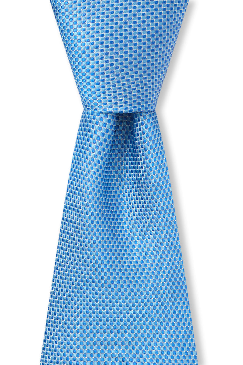 Blue Micro Pattern Woven Silk Tie