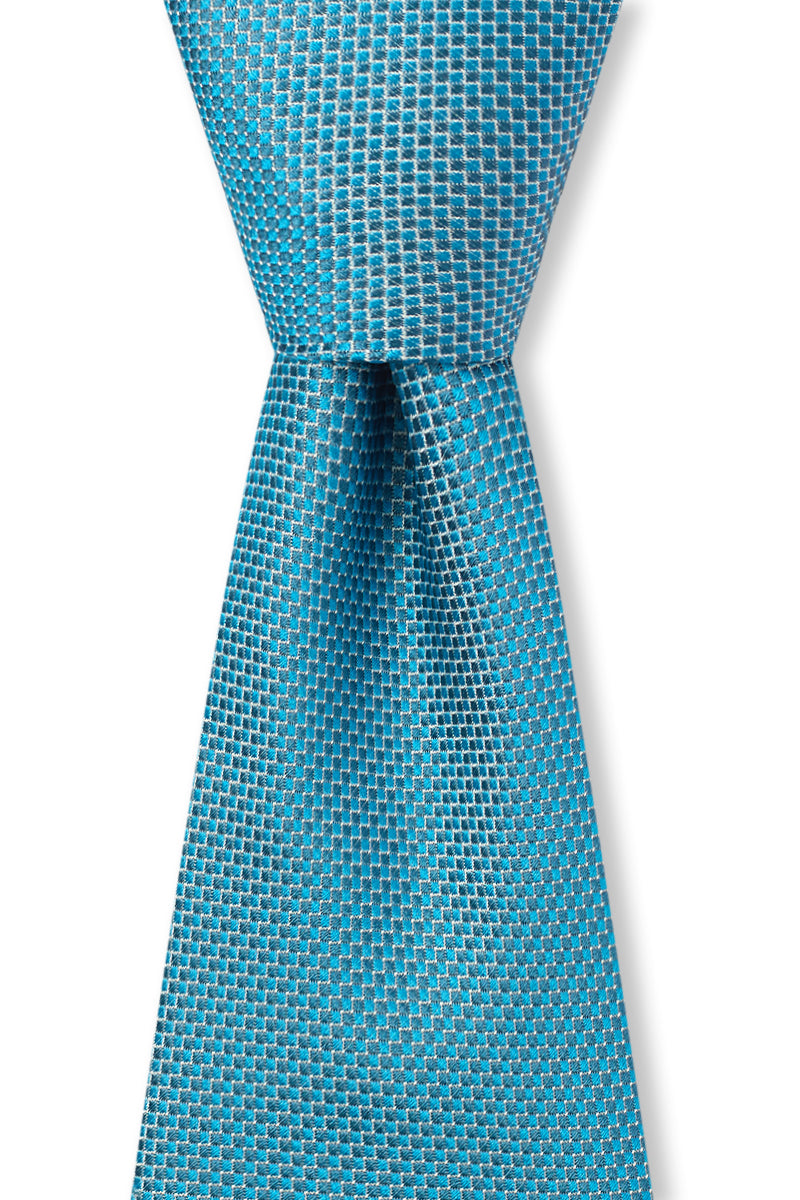 Teal Micro Pattern Woven Silk Tie