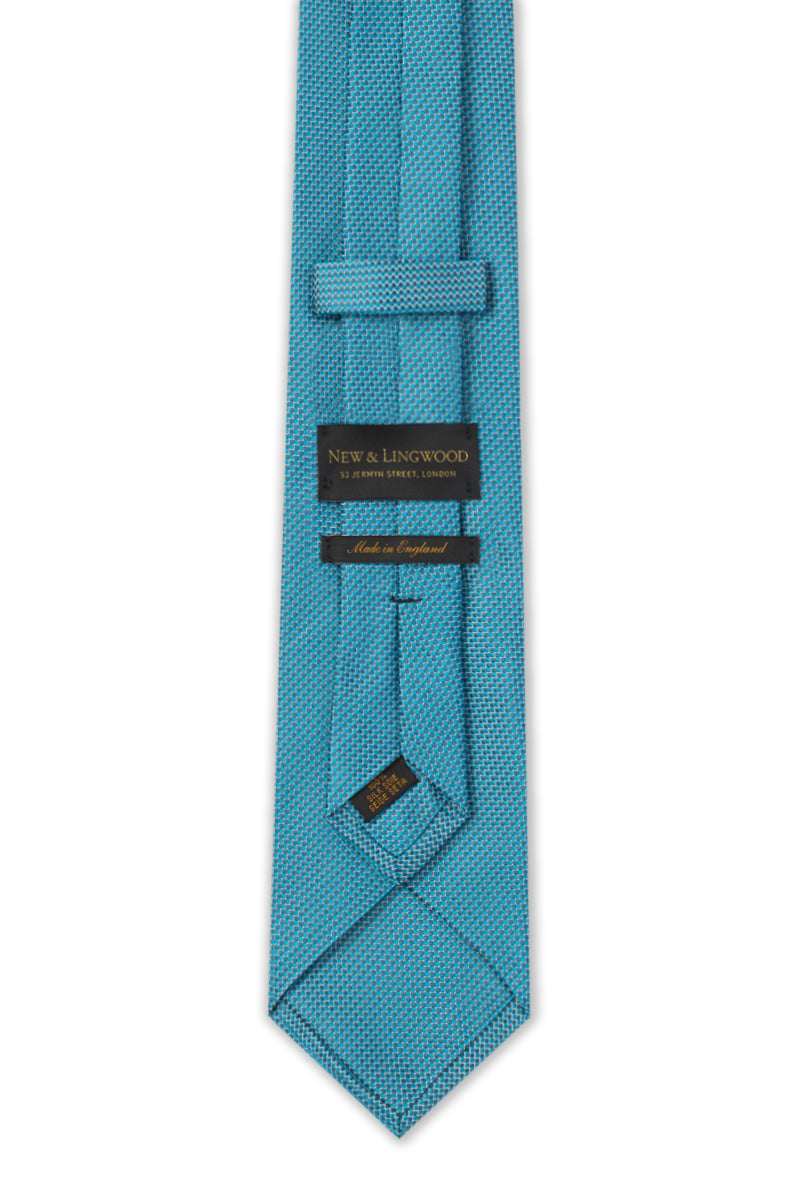 Teal Micro Pattern Woven Silk Tie