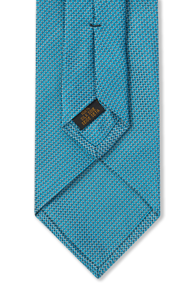 Teal Micro Pattern Woven Silk Tie