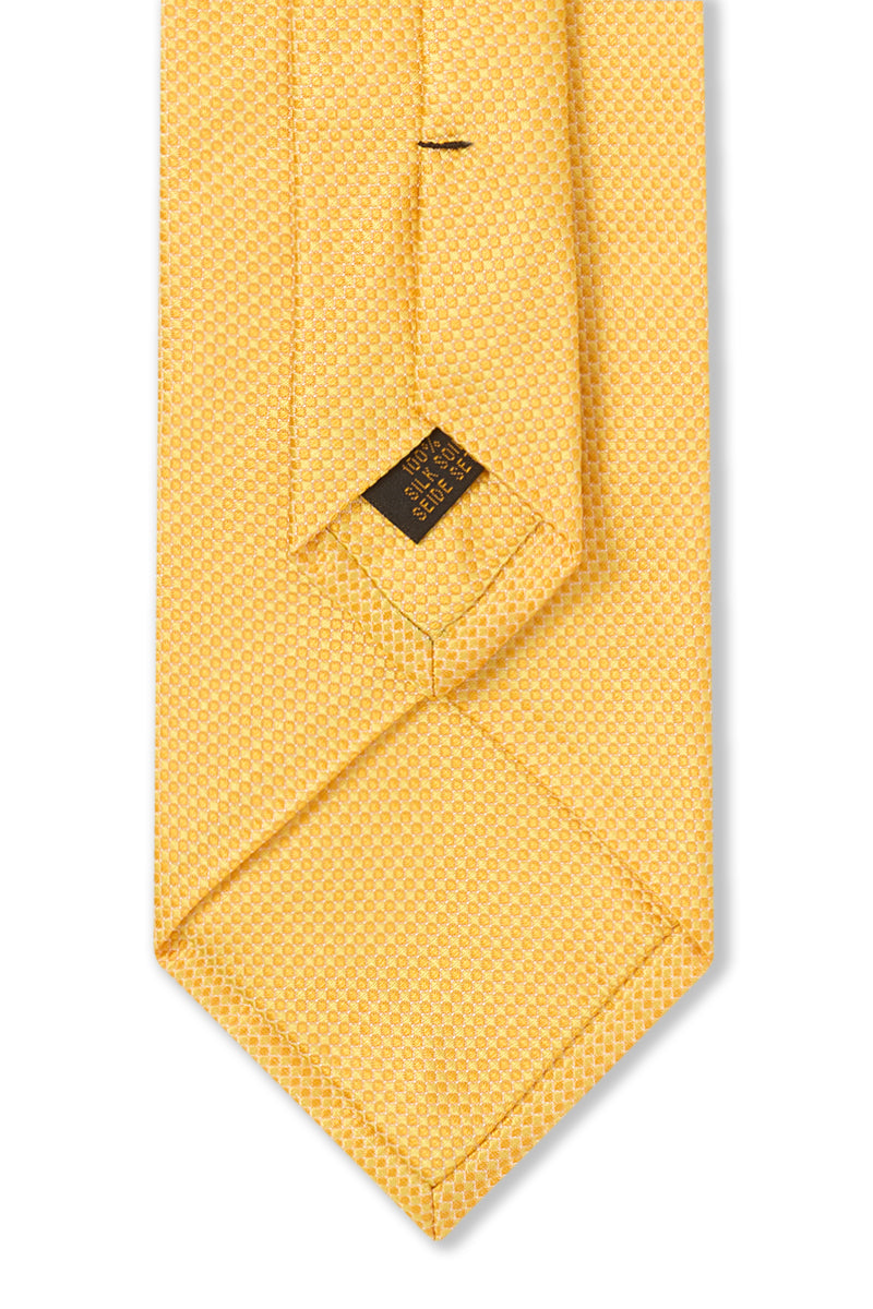 Yellow Micro Pattern Woven Silk Tie