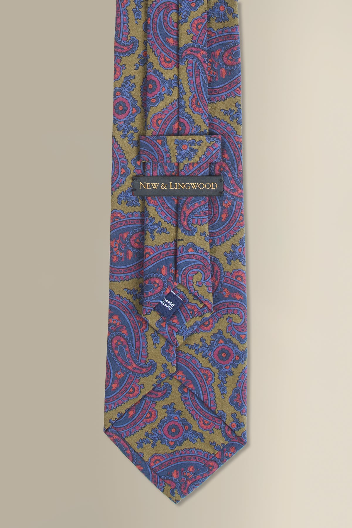 Green Paisley Printed Silk Tie