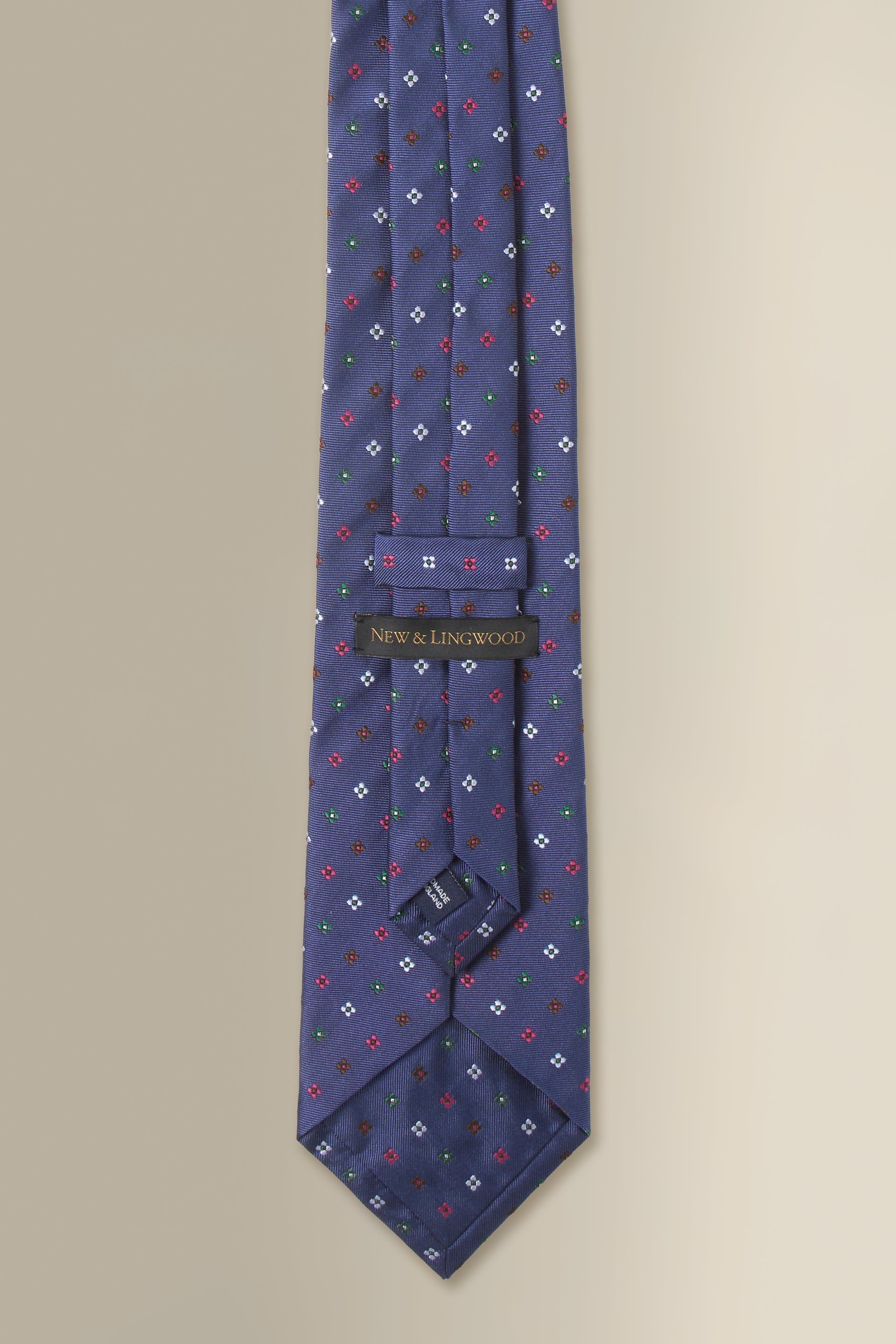 Blue Micro Floral Woven Silk Tie
