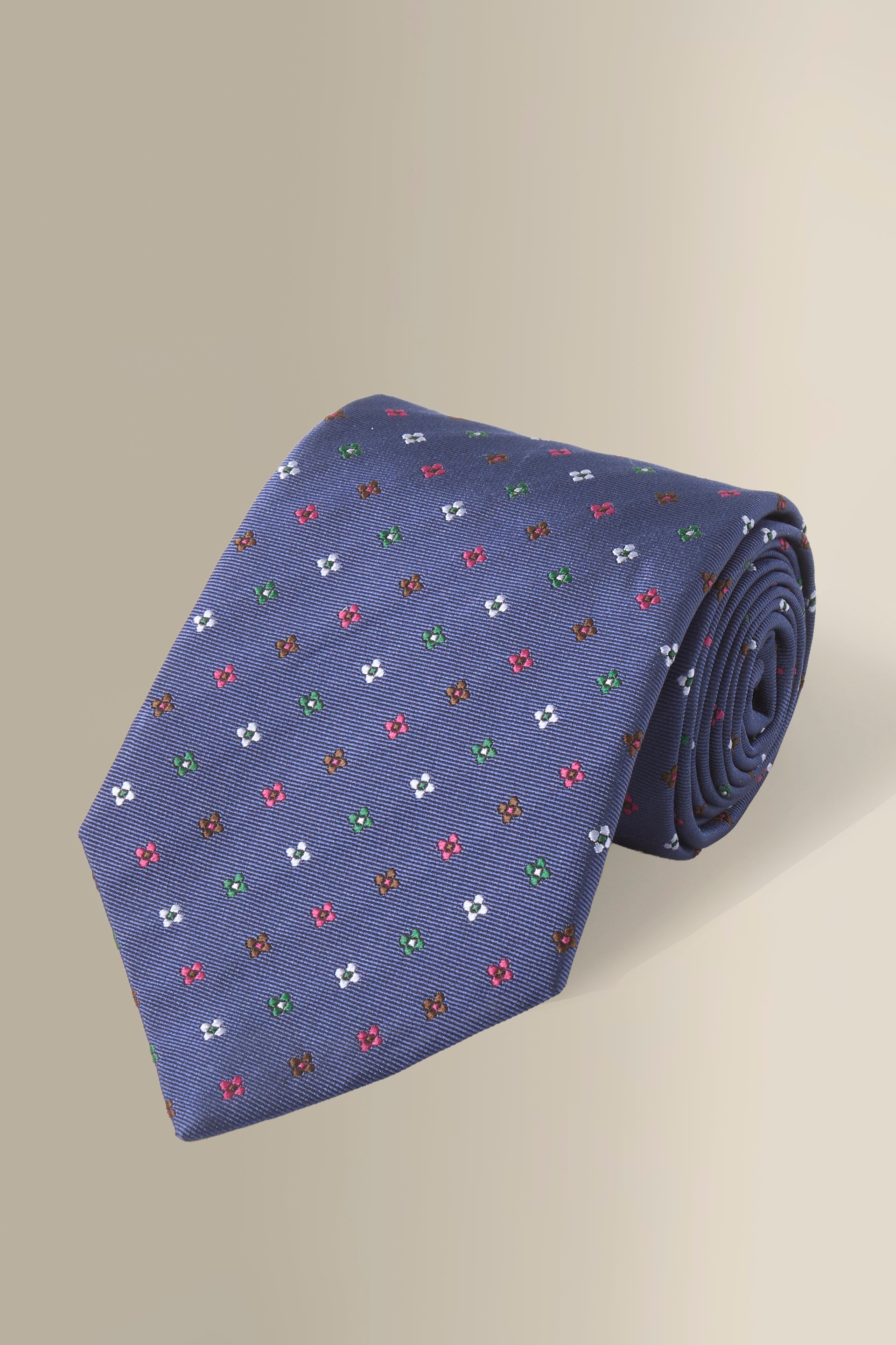 Blue Micro Floral Woven Silk Tie