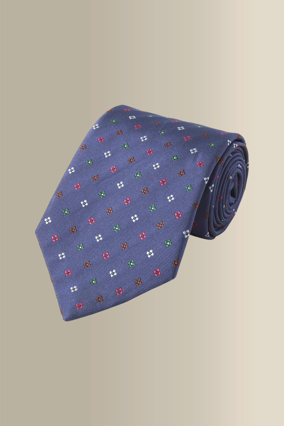 Blue Micro Floral Woven Silk Tie