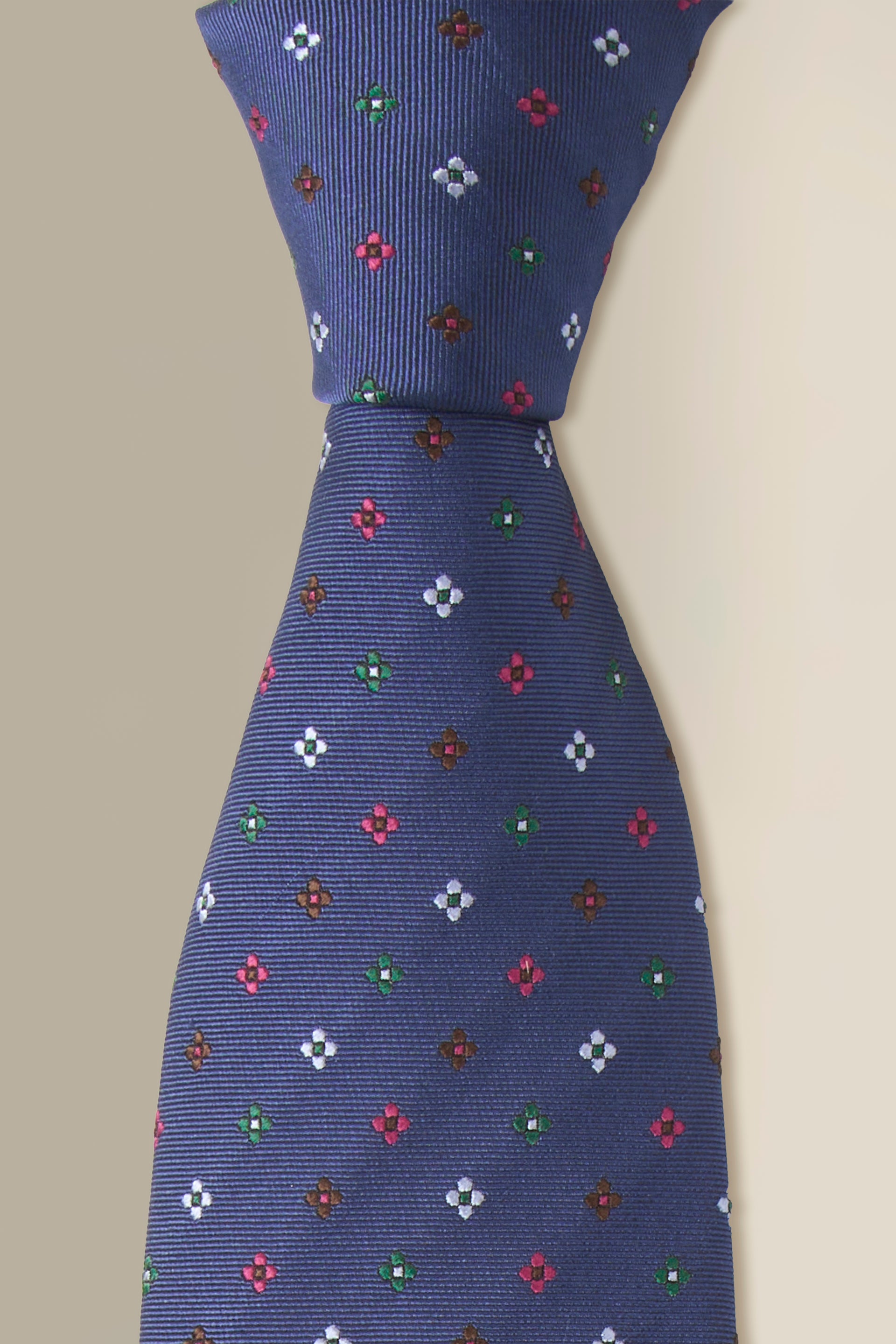 Blue Micro Floral Woven Silk Tie
