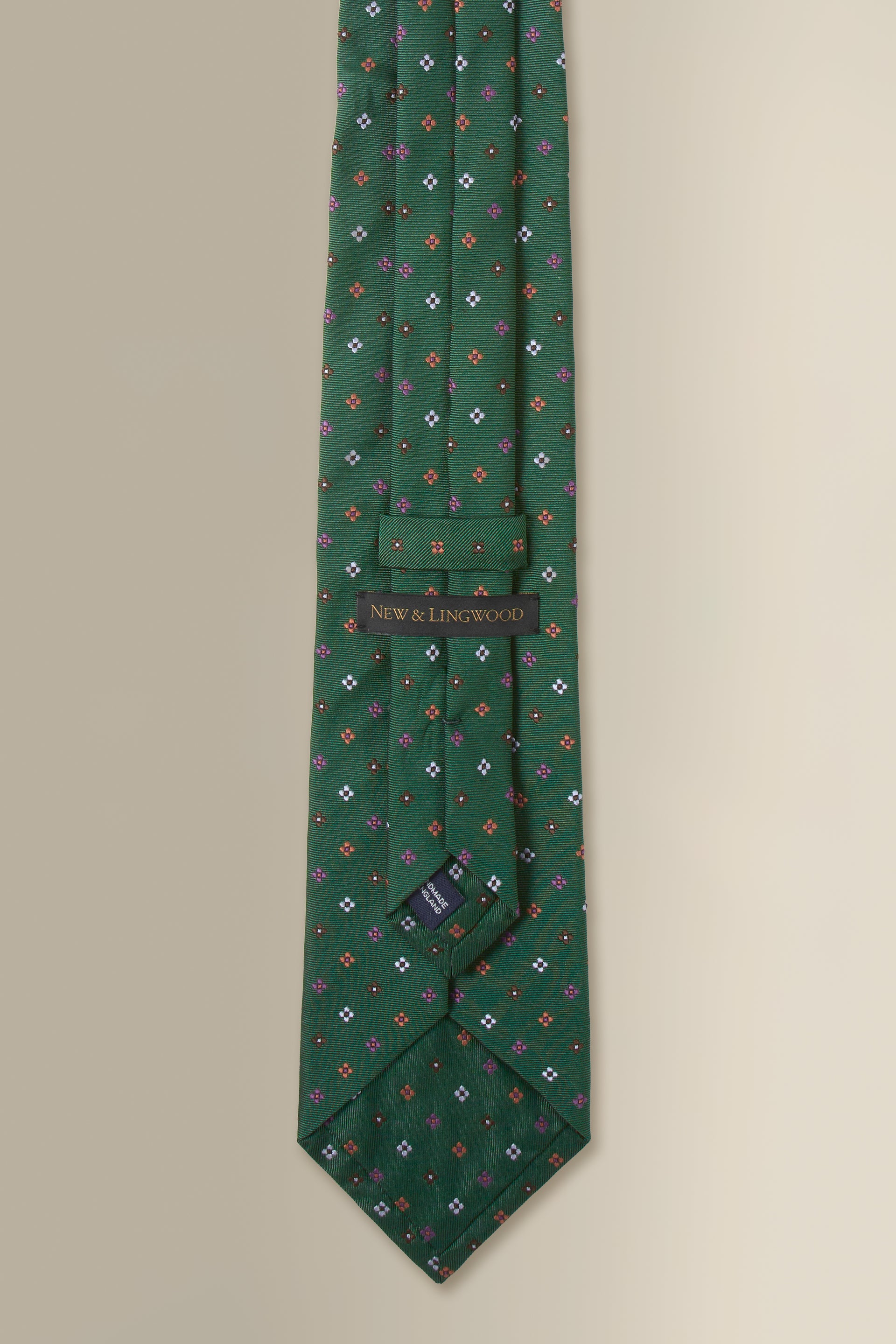 Green Micro Floral Woven Silk Tie