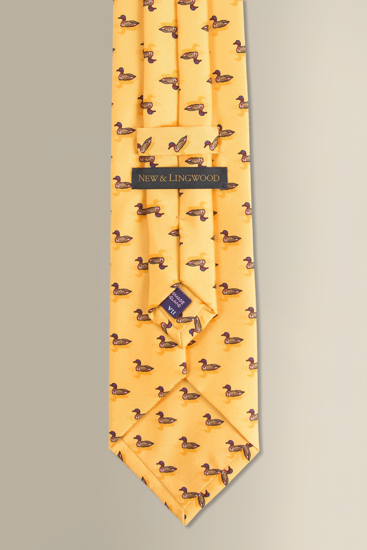 Yellow Duck Printed Silk Tie