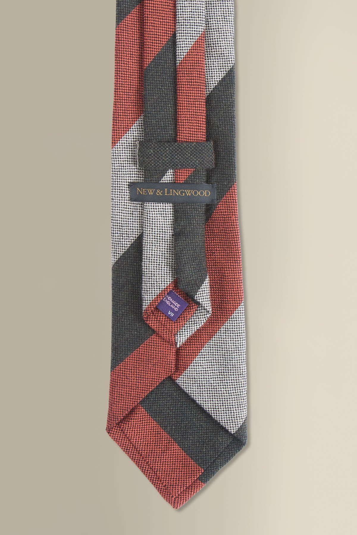 Orange Stripe Woven Wool Tie