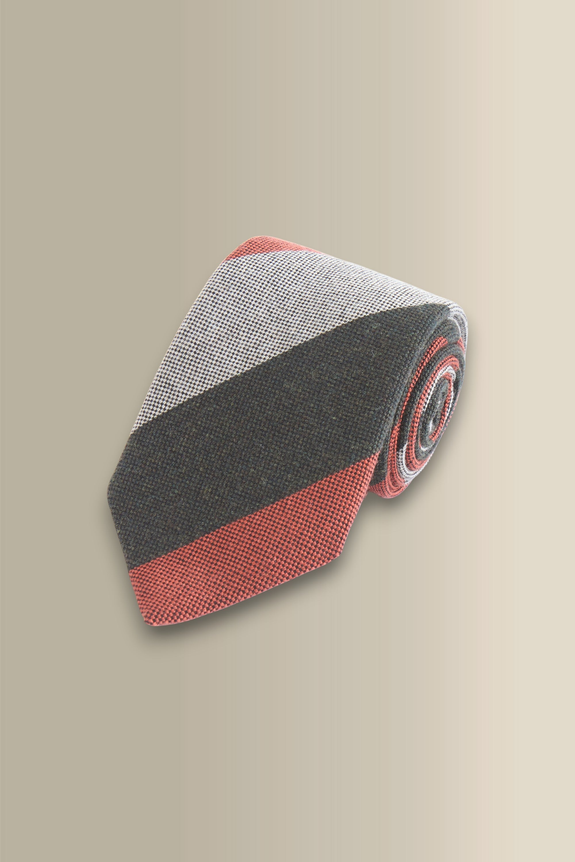 Orange Stripe Woven Wool Tie