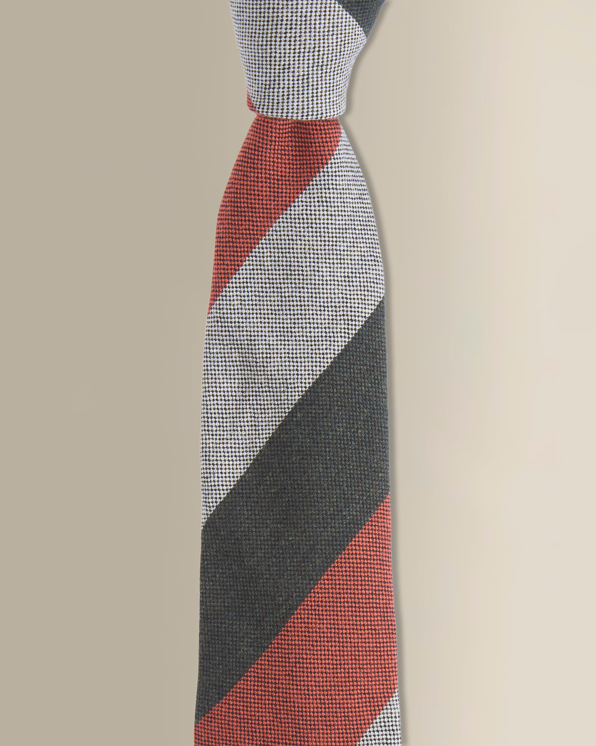 Orange Stripe Woven Wool Tie