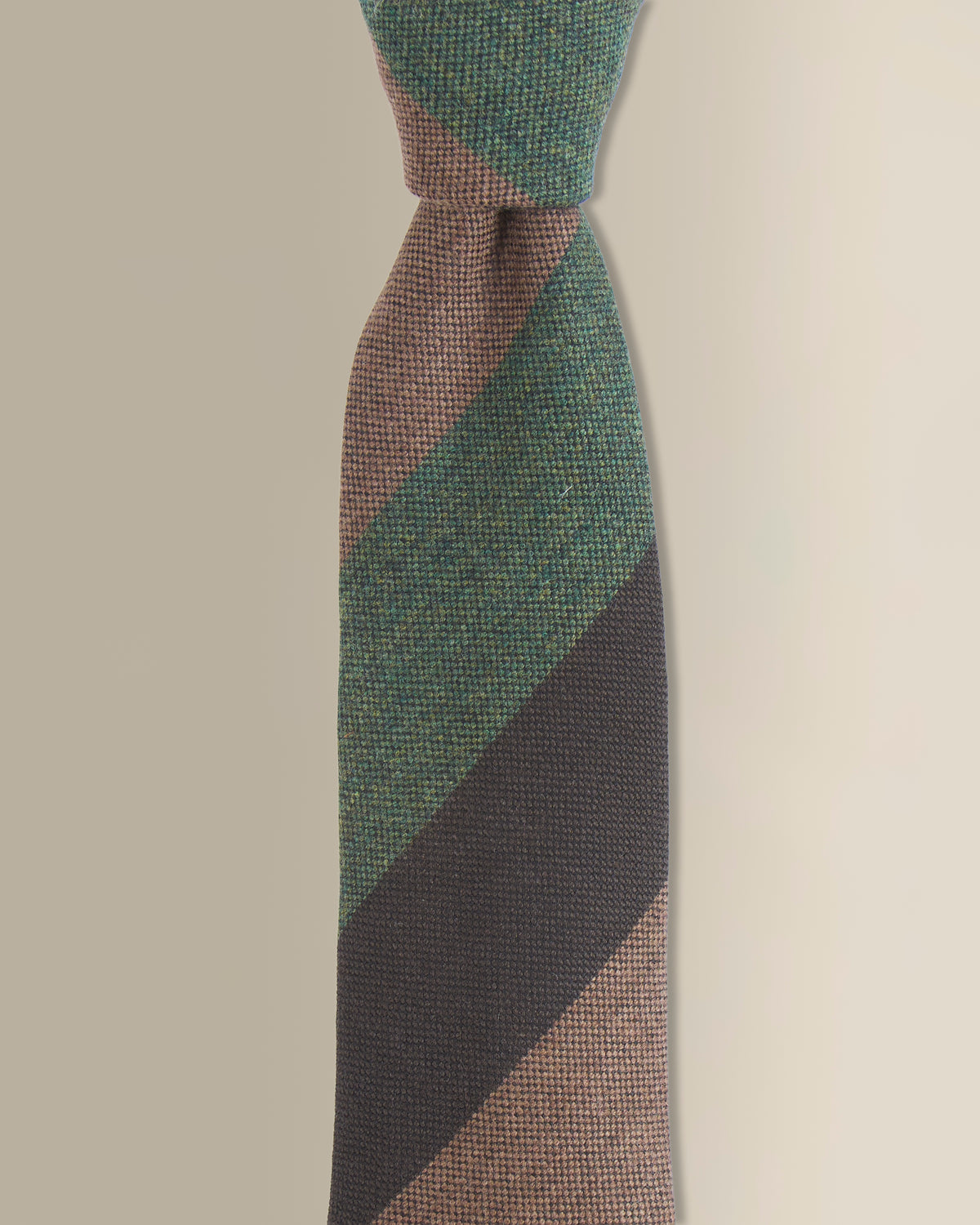 Green Stripe Woven Wool Tie