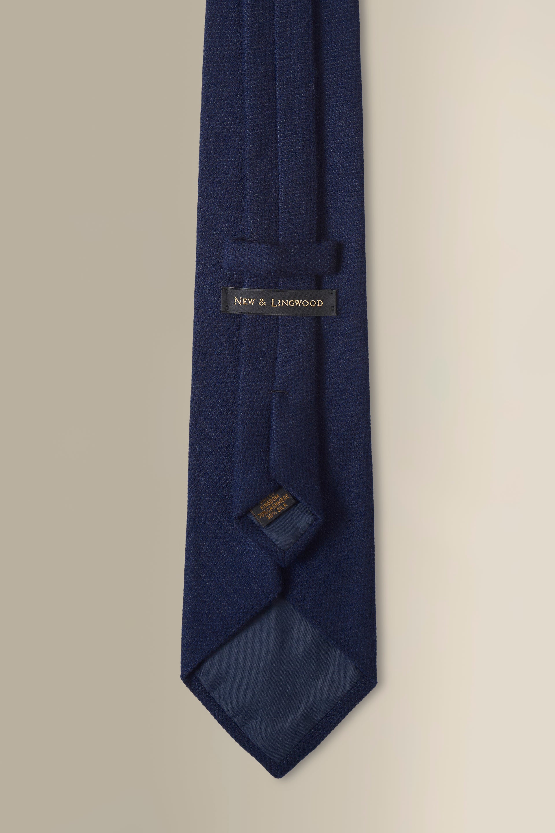 Navy Woven Cashmere Tie