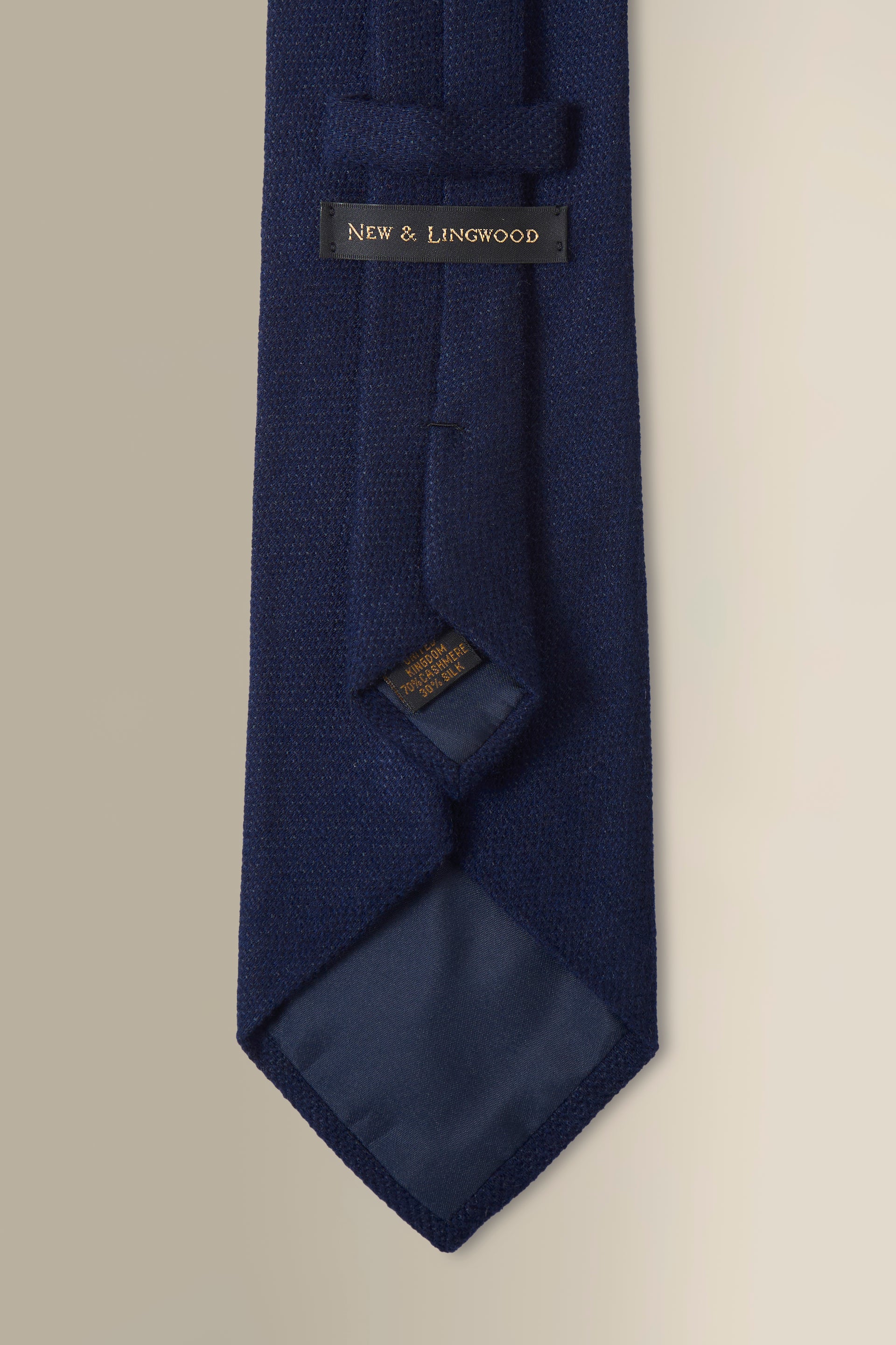 Navy Woven Cashmere Tie