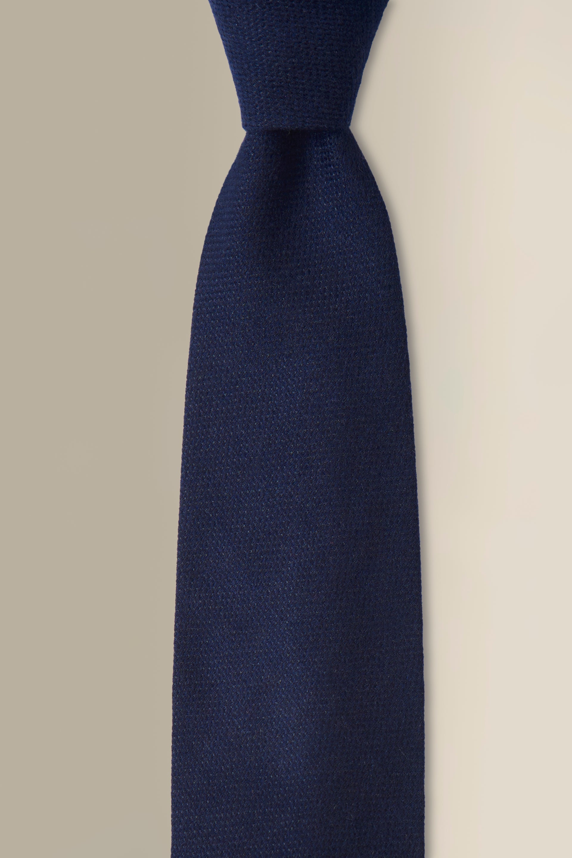 Navy Woven Cashmere Tie