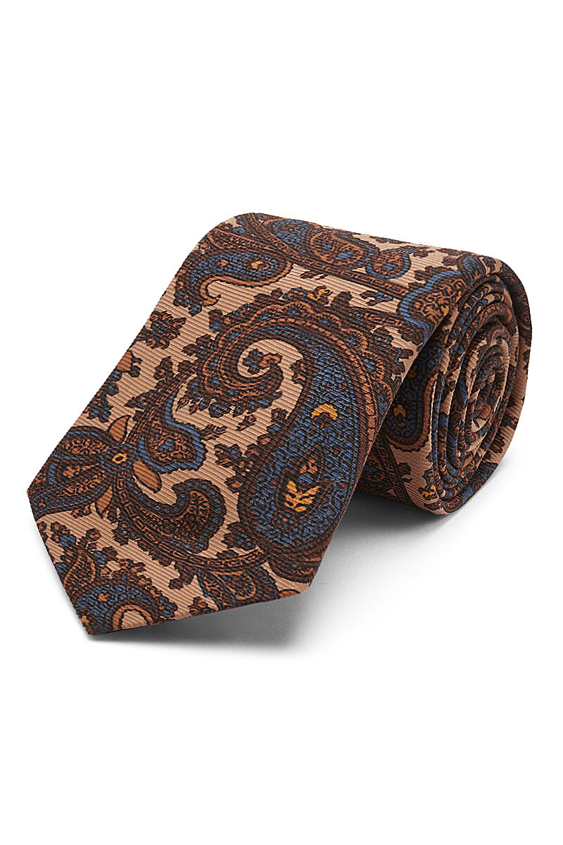 Blue & Yellow Paisley Silk Tie