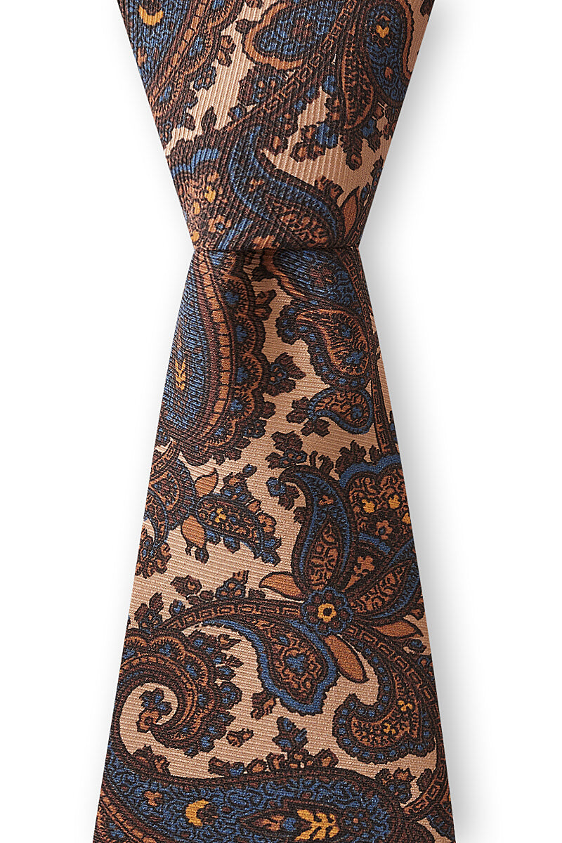 Blue & Yellow Paisley Silk Tie
