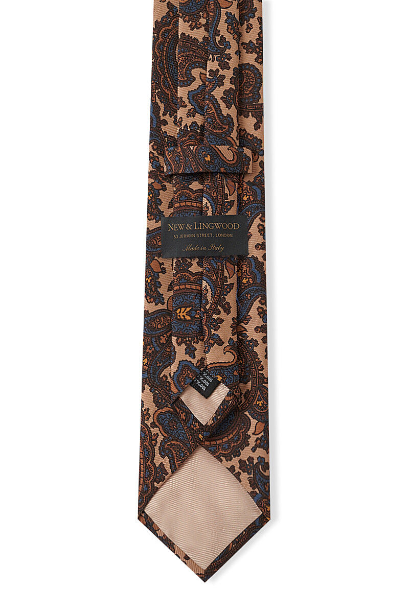 Blue & Yellow Paisley Silk Tie
