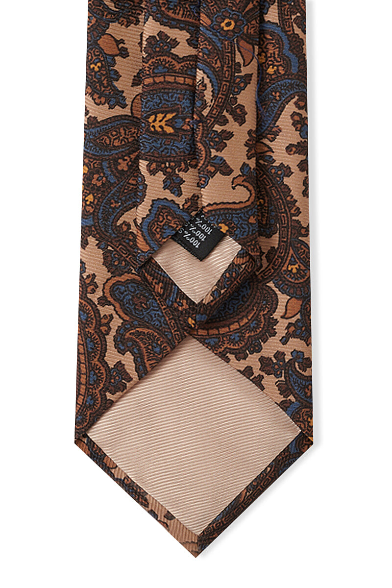 Blue & Yellow Paisley Silk Tie