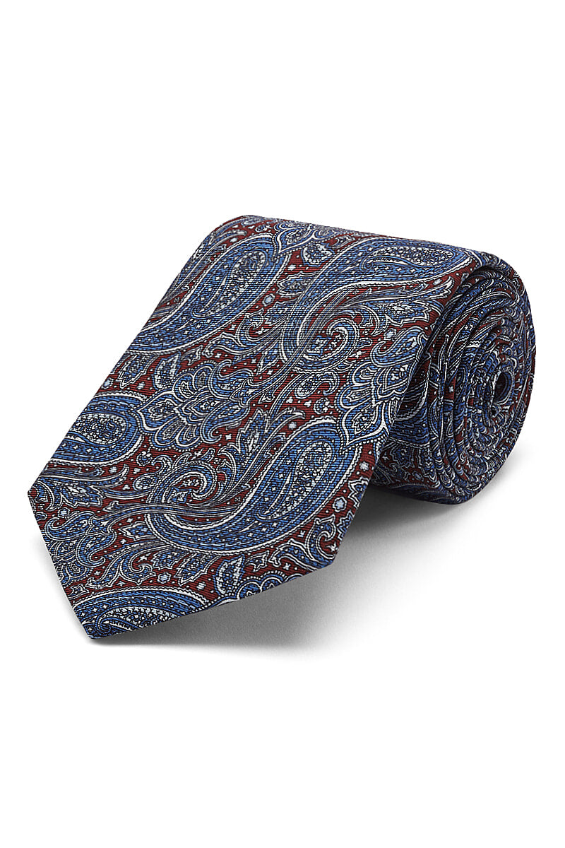 Blue & Red Paisley Silk Tie