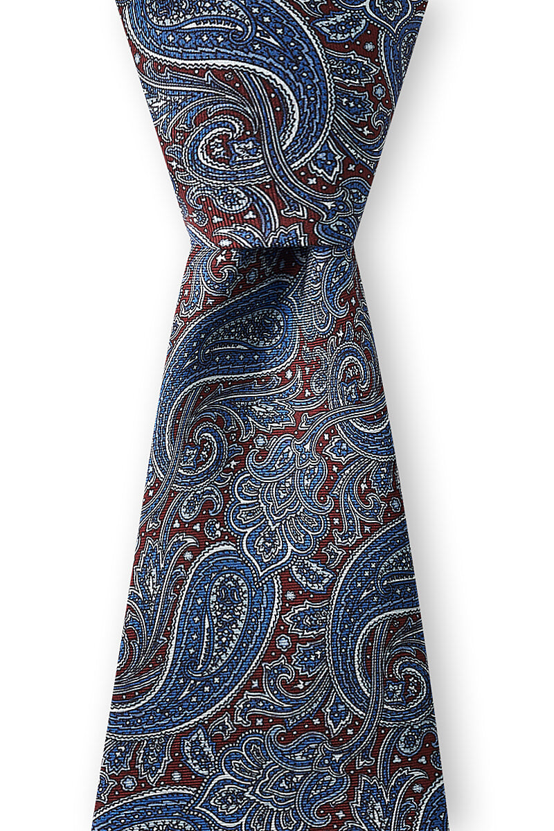 Blue & Red Paisley Silk Tie