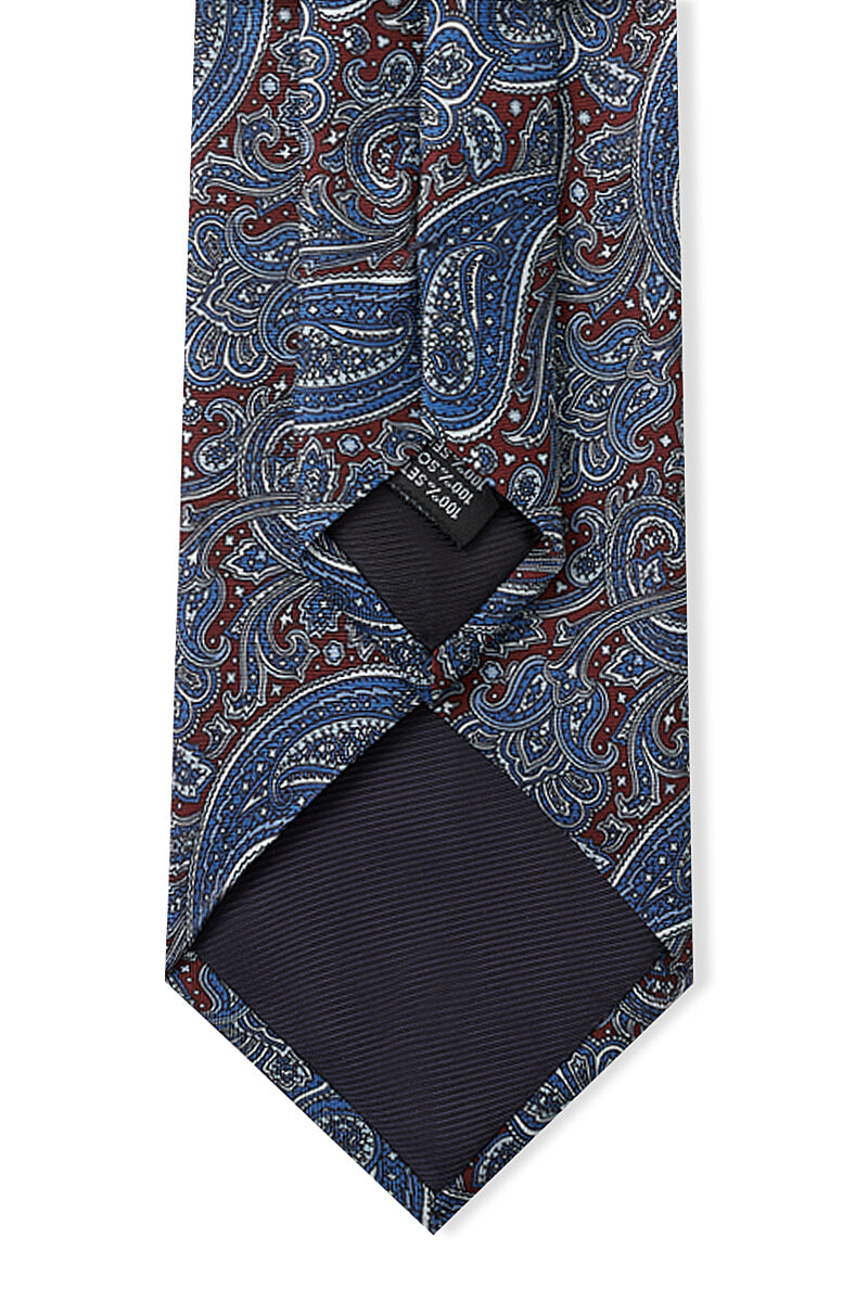 Blue & Red Paisley Silk Tie