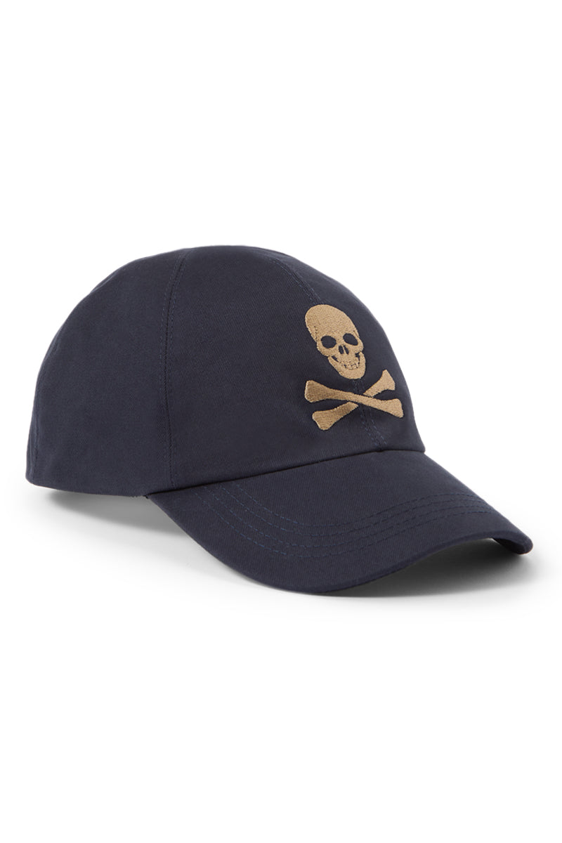 Navy Skull & Crossbones Cotton Baseball Cap