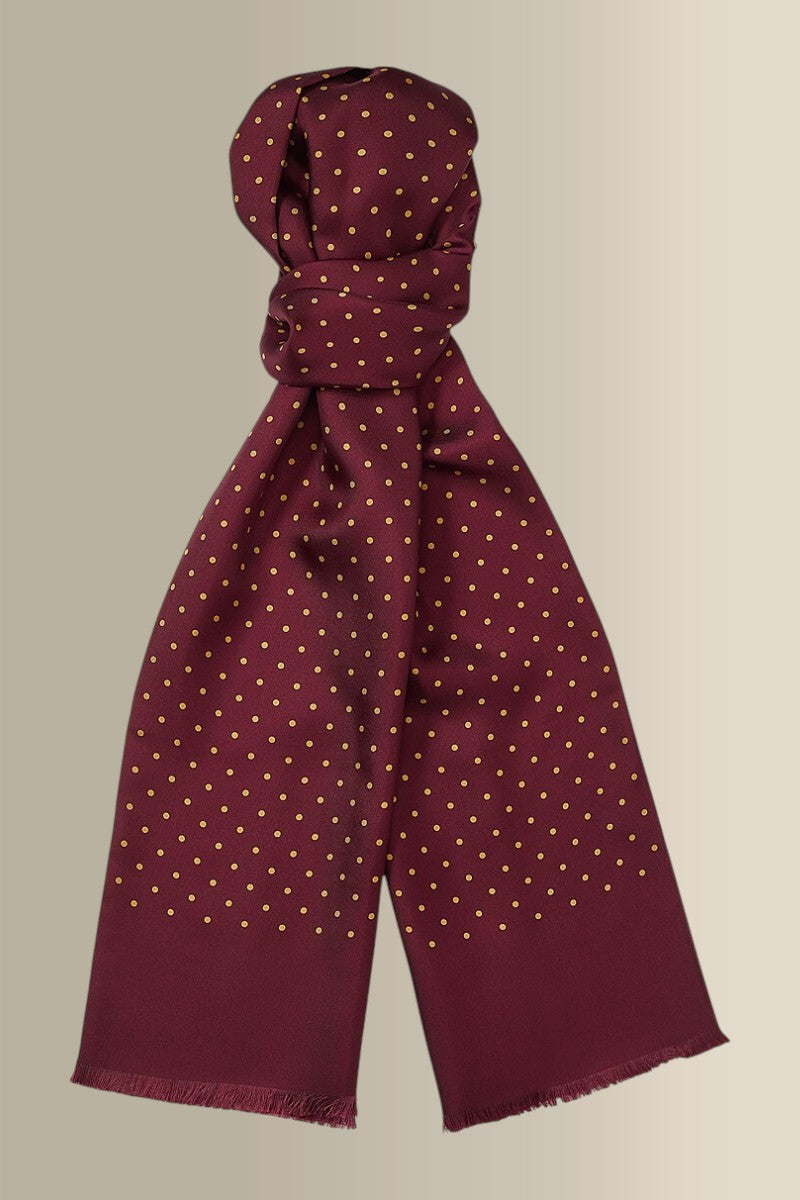 Burgundy Antique Spotted Silk Scarf