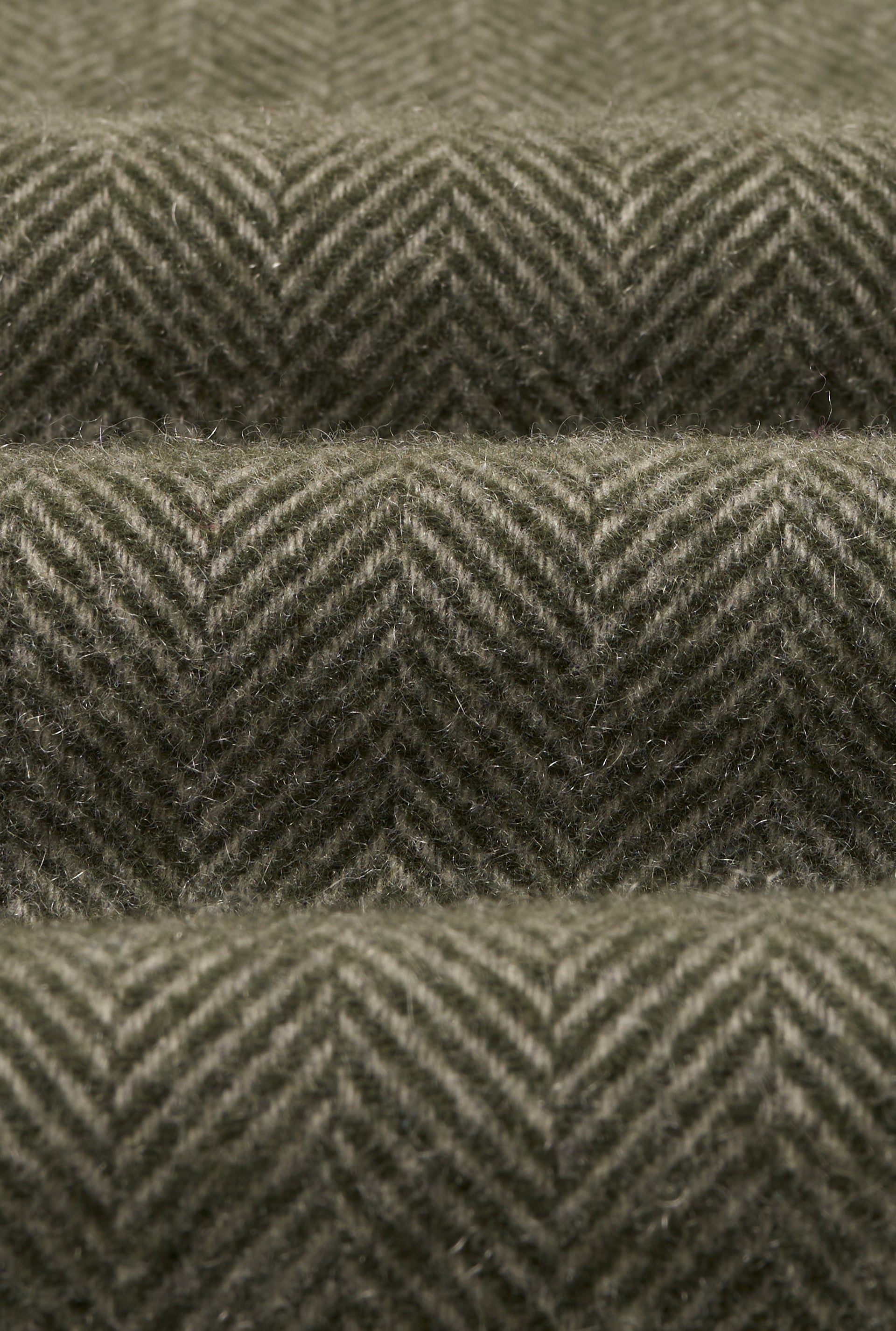 Green Herringbone Cashmere Scarf