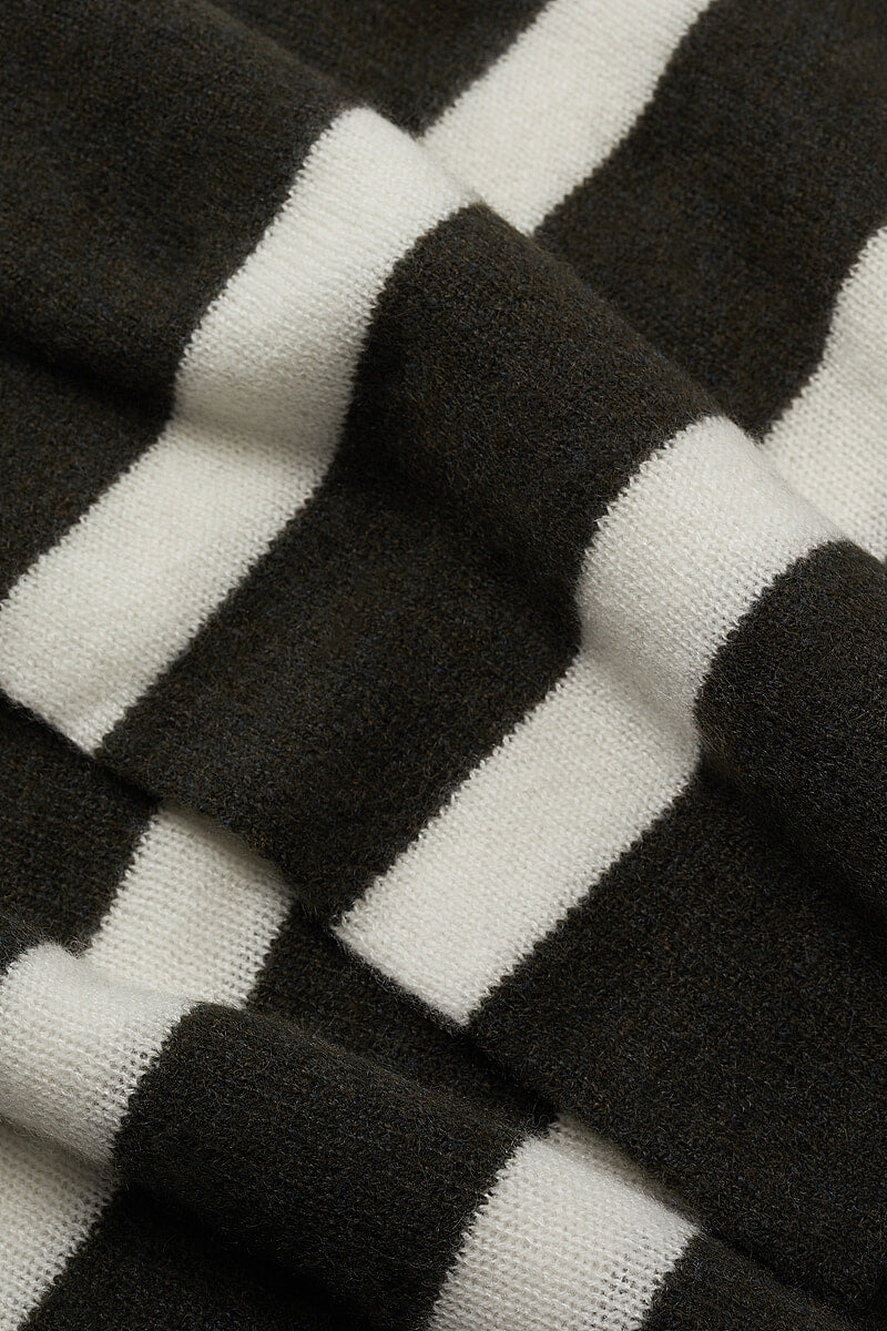 Green College Stripe Cashmere Scarf