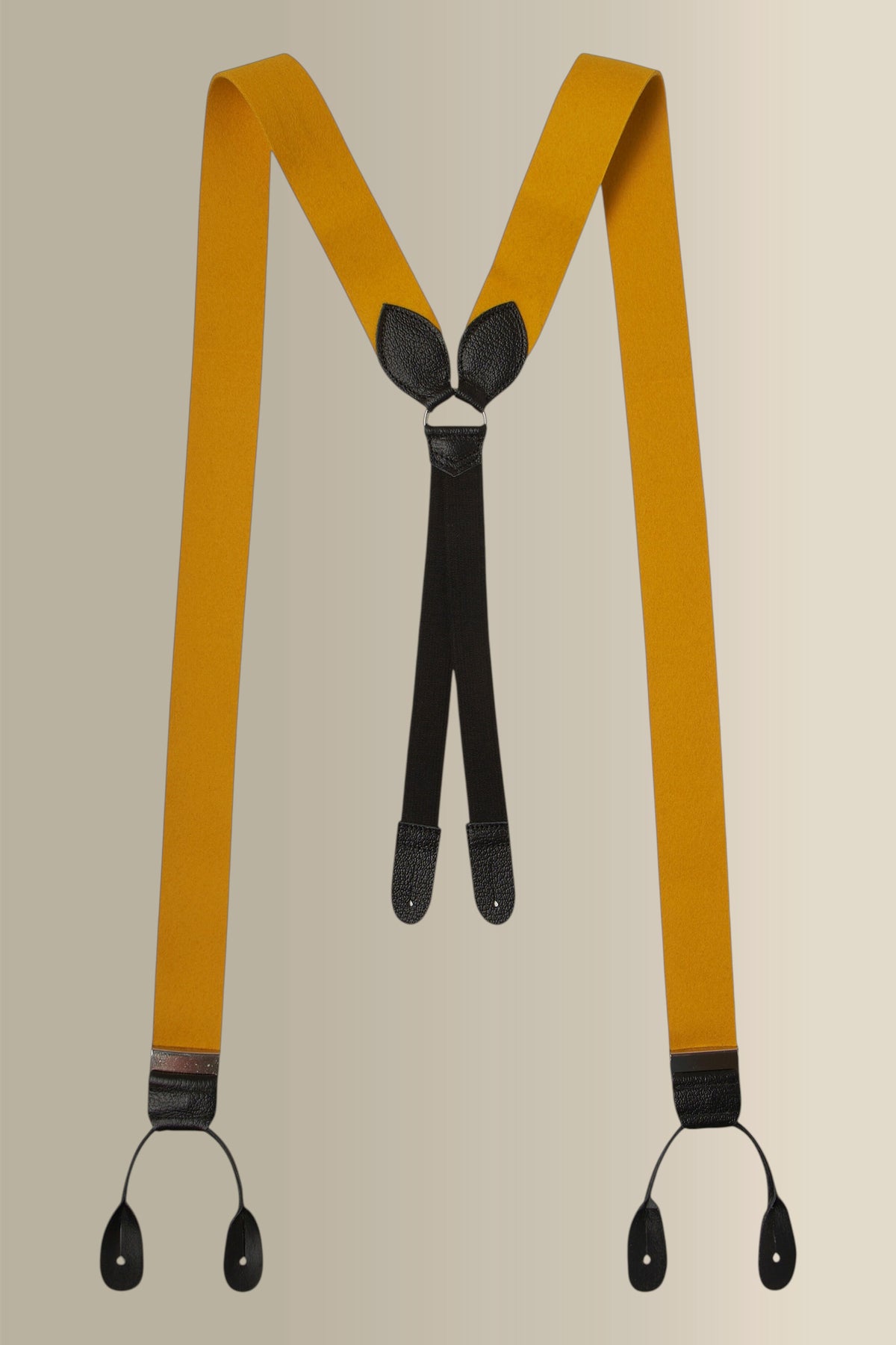 Gold Boxcloth Black Leather End Braces