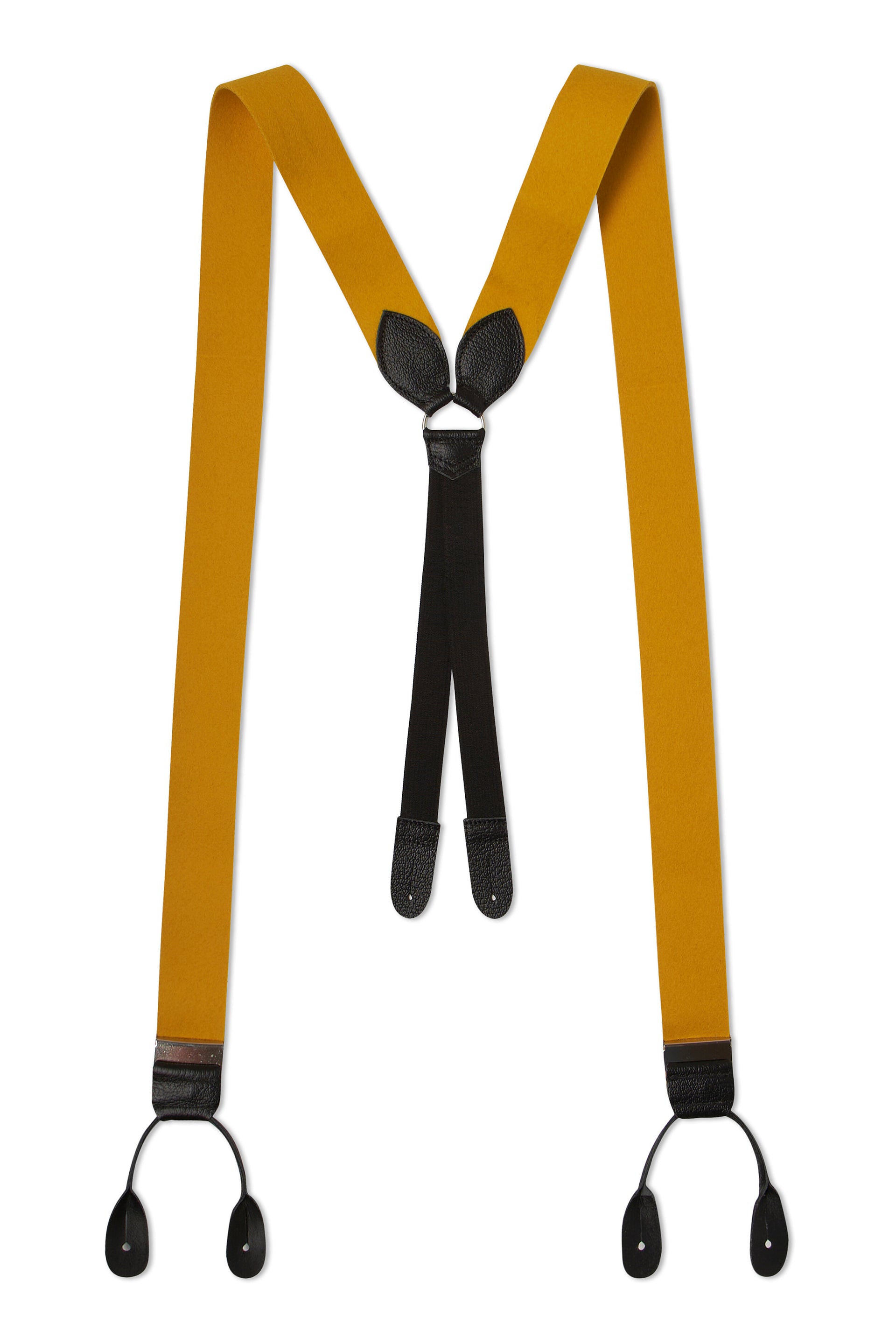 Gold Boxcloth Black Leather End Braces