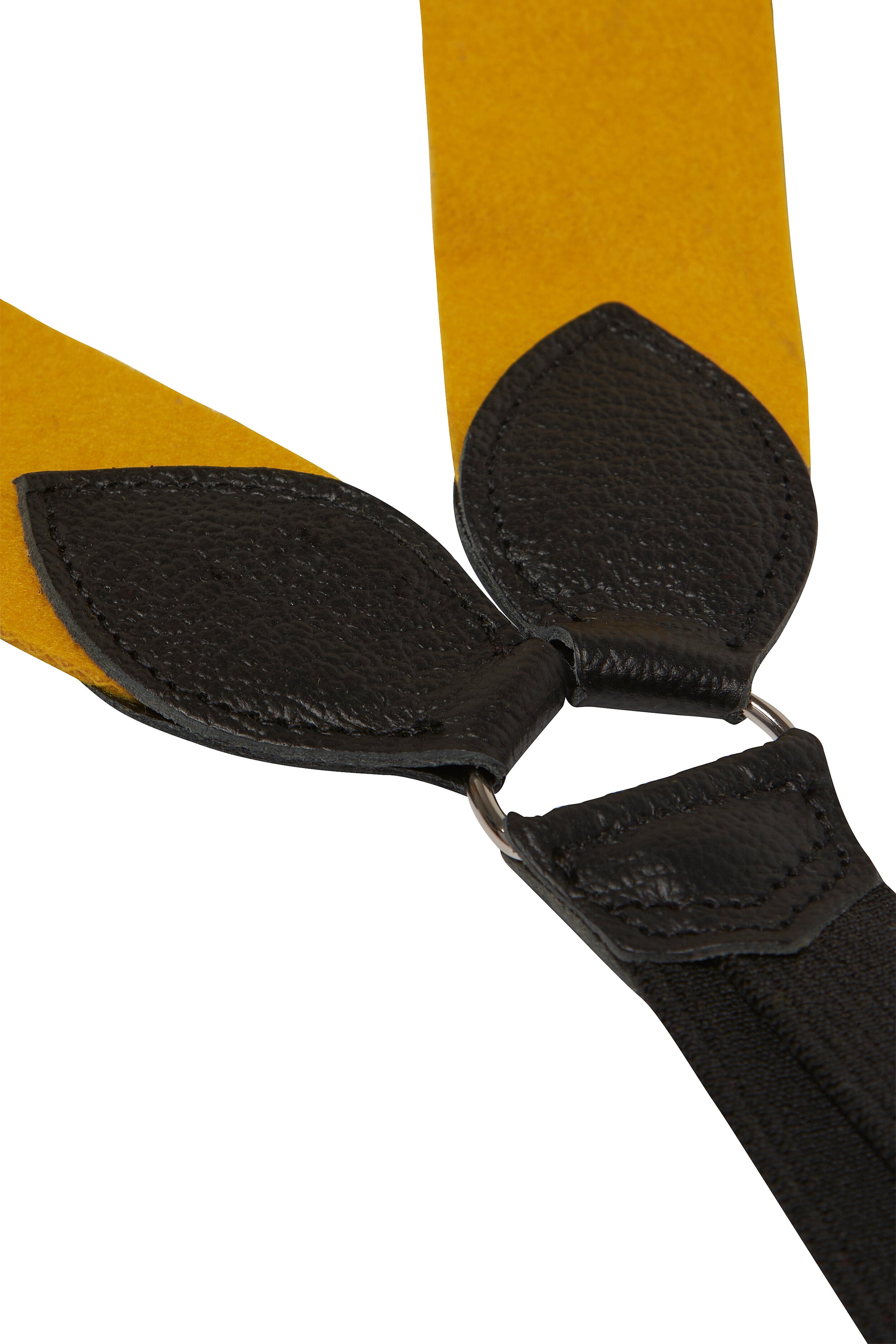 Gold Boxcloth Black Leather End Braces