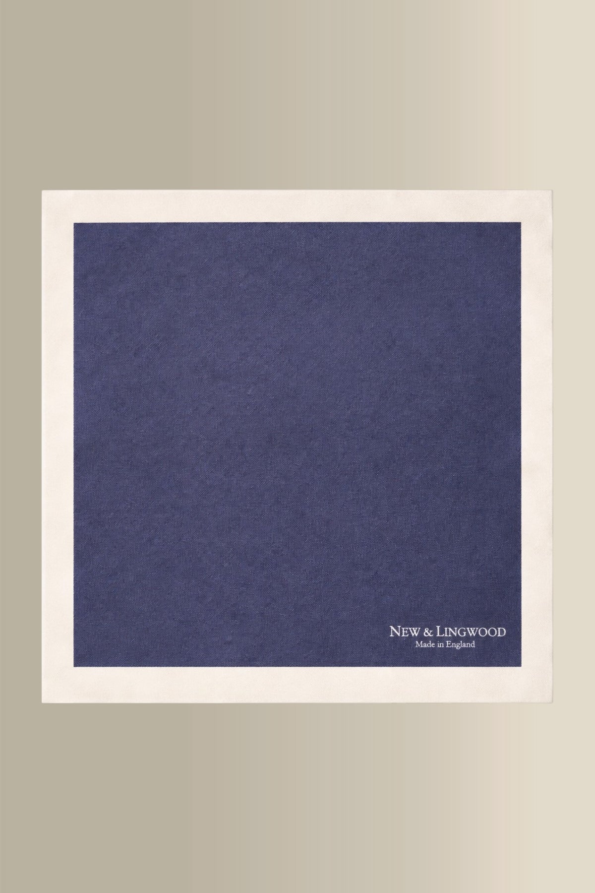 Navy & White Border Silk Pocket Square