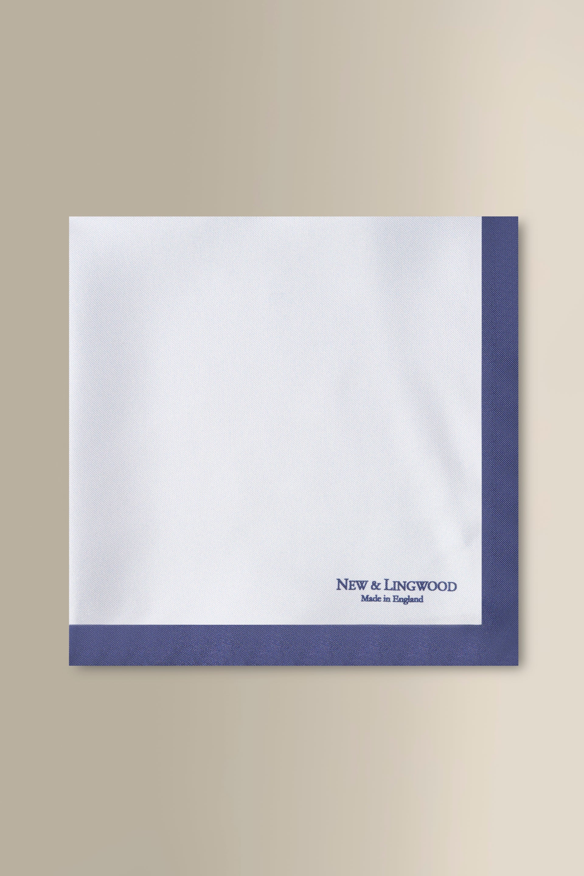 Sky & Navy Border Silk Pocket Square