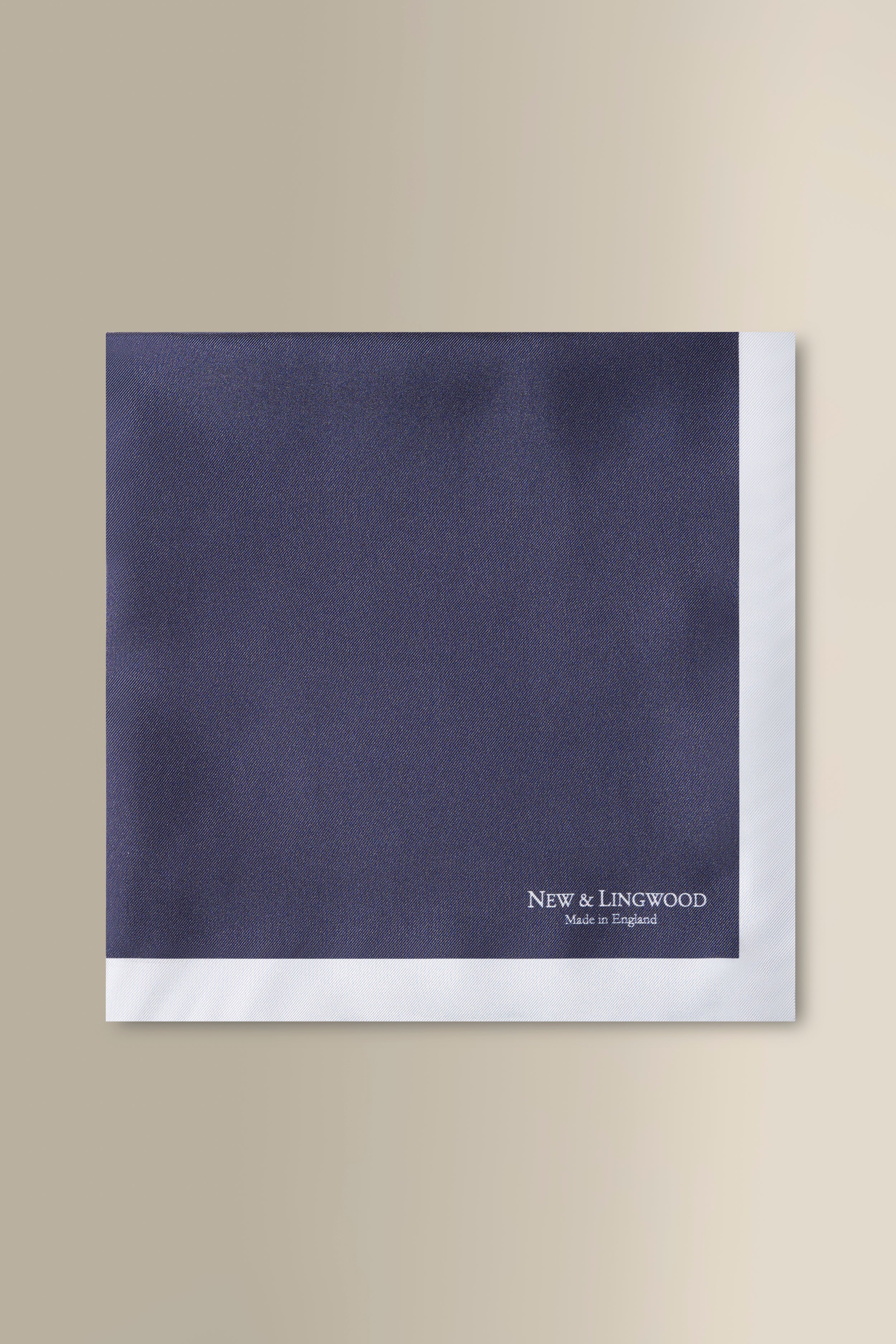 Navy & Sky Border Silk Pocket Squares