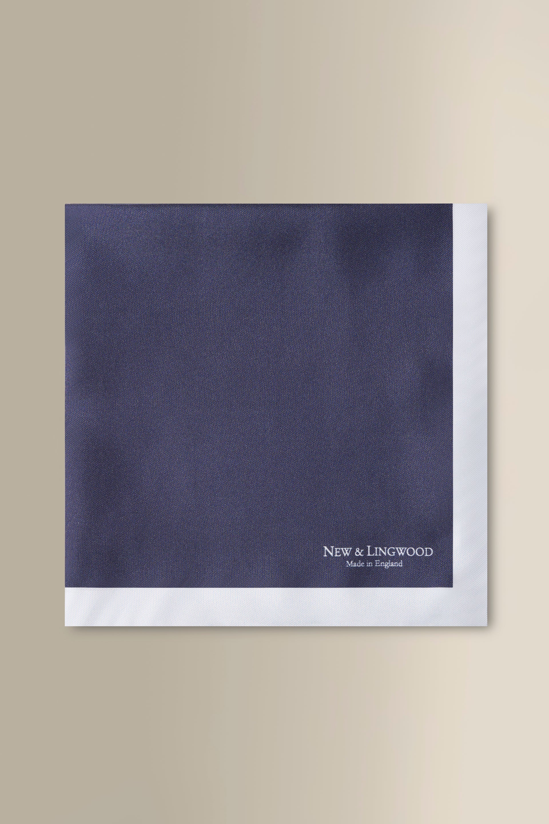 Navy & Sky Border Silk Pocket Squares