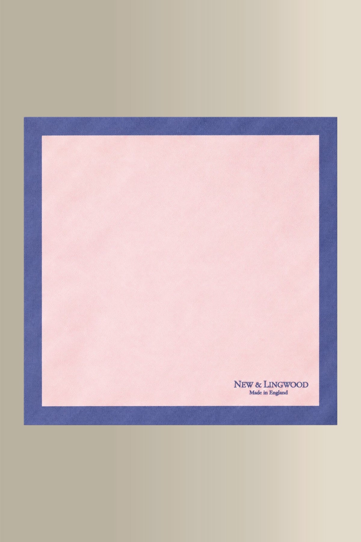 Pink & Navy Border Silk Pocket Square